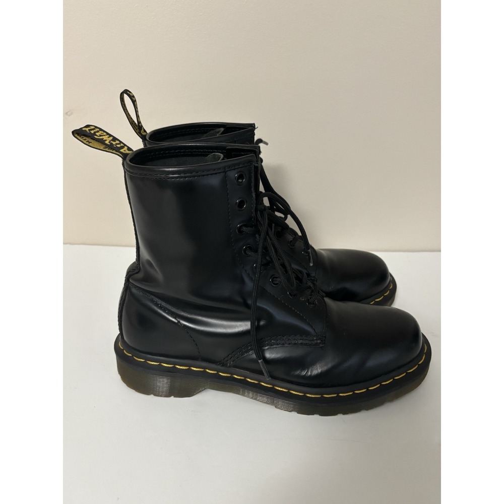 Dr. Martens 1460 Women's 8 Black Smooth Leather 8-Eye Lace Up Combat Boots